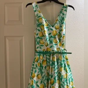 Elle Lemon Dress with criss cross back NEW